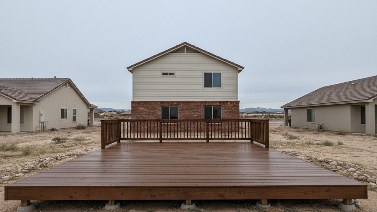 Custom Deck Design completed by Alpha Deck Solutions in Sunrise Manor, NV